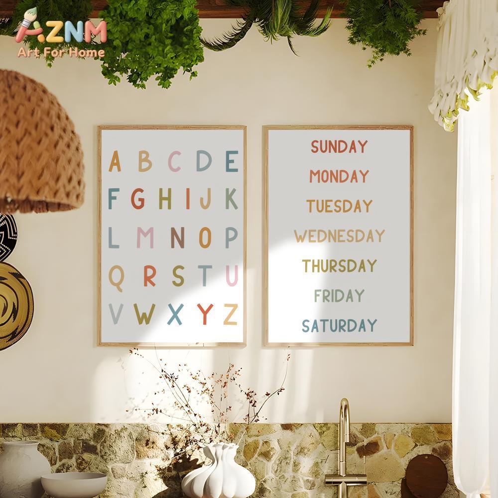 AZNM Educational Alphabet Numb - đánh giá và giá Kids Educational Poster