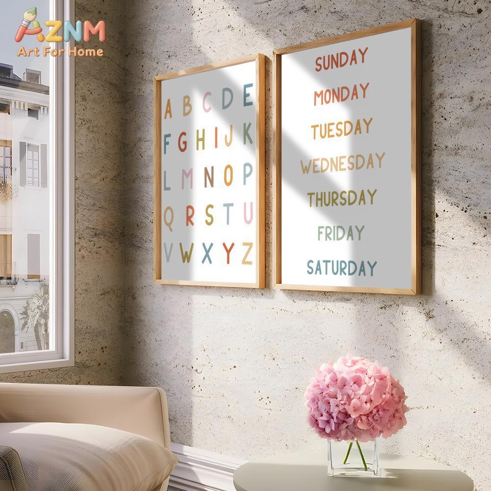 AZNM Educational Alphabet Numb - đánh giá và giá Kids Educational Poster