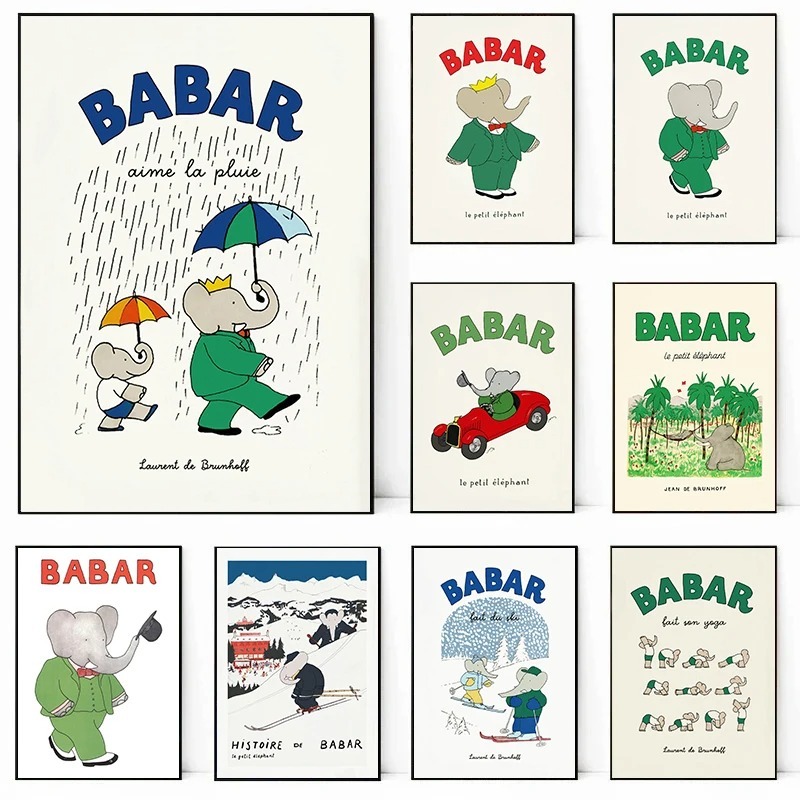 Elephant Babar France Fairy Ta - đánh giá và giá Kids Educational Poster