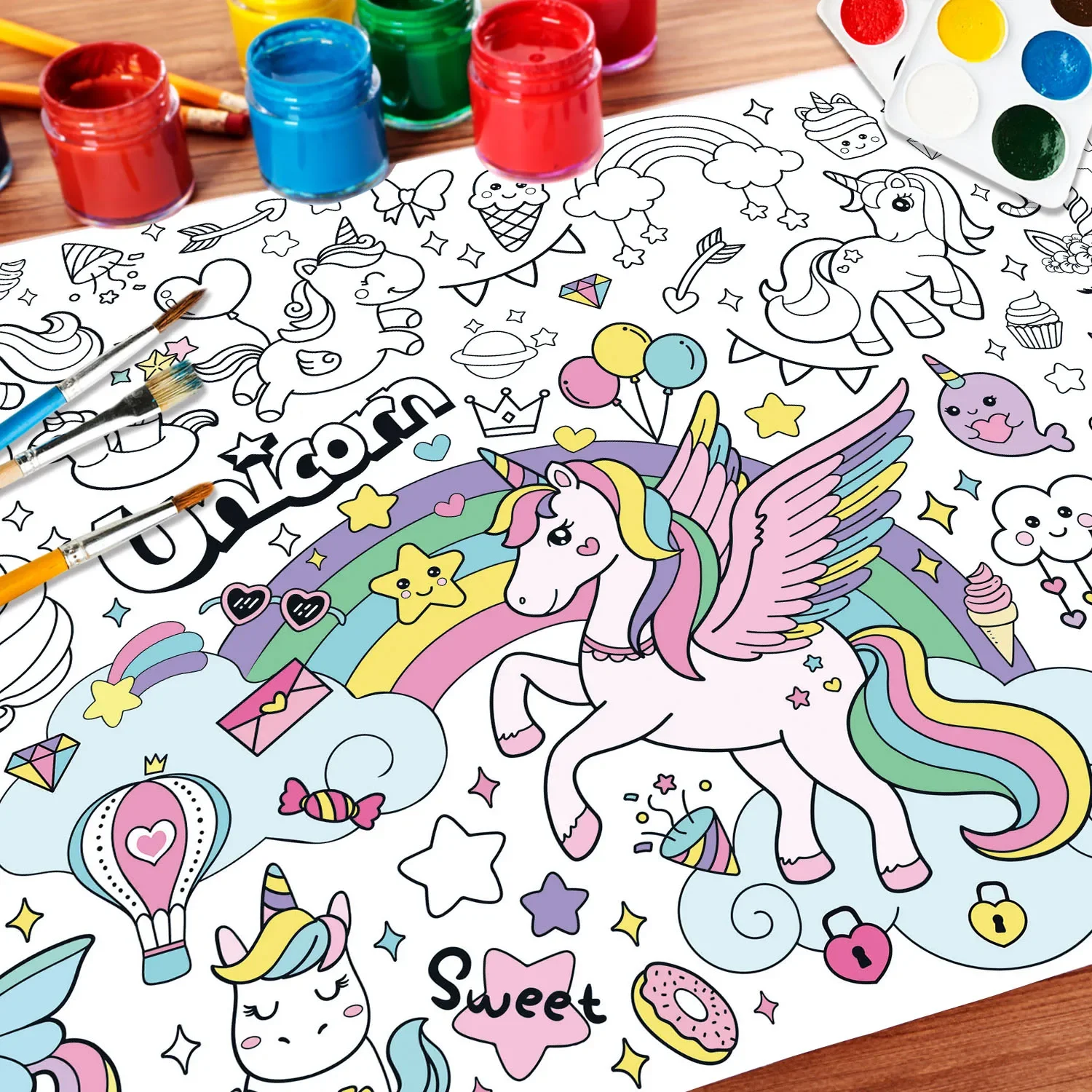 New Unicorn Coloring Books for - đánh giá và giá Kids Educational Poster