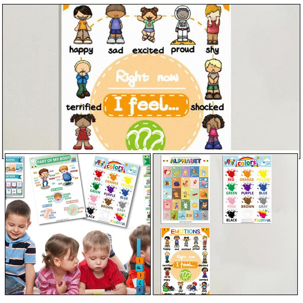 12Sheets Cartoon English Learn - đánh giá và giá Kids Educational Poster