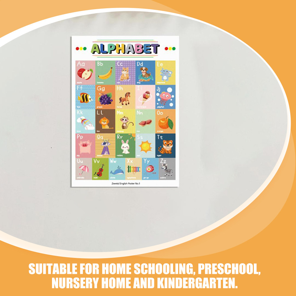 12Sheets Cartoon English Learn - đánh giá và giá Kids Educational Poster